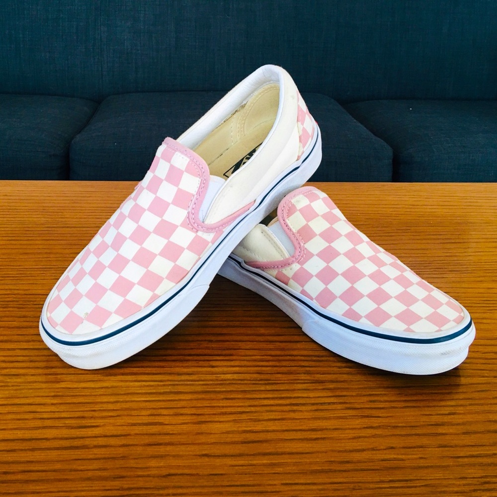 Checkerboard Classic Slip-On Men’s Size 6 Women’s Size 7.5 ROSETTE/TRUE WHITE